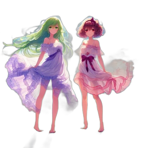 dress, concept art, 3d render, vaporwave transparent PNG cut-out