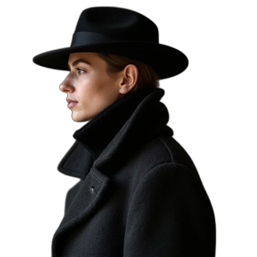 hat, jacket, staff, face transparent PNG cut-out
