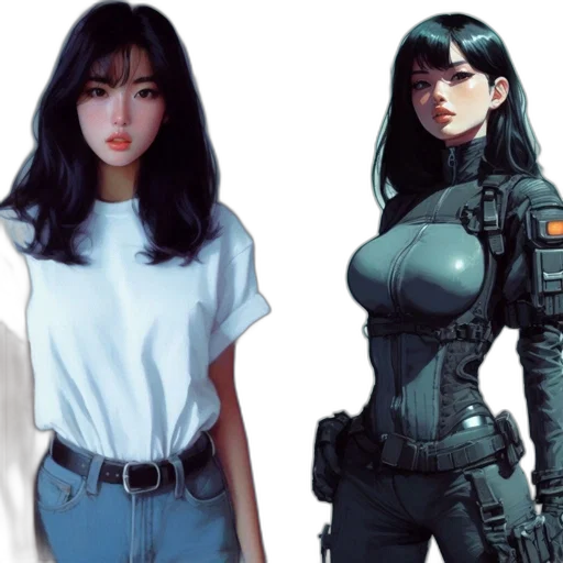 concept art, cyberpunk, comic book art, 3d render transparent PNG cut-out