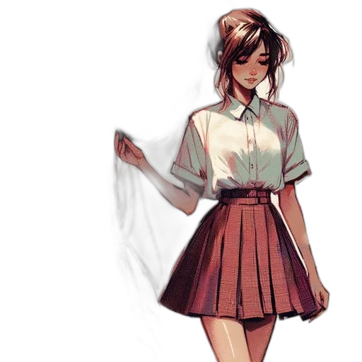 dress, concept art, watercolor, pixel art transparent PNG cut-out