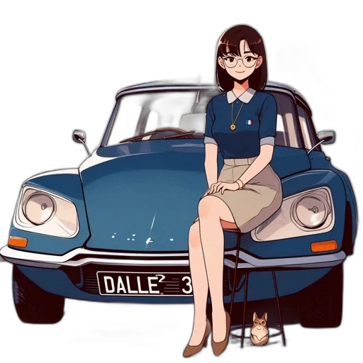 car, dress, anime, cartoon transparent PNG cut-out