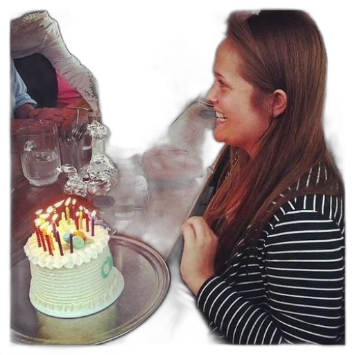 fire, woman, smiles, birthday transparent PNG cut-out