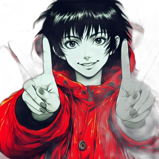 jacket, face, anime, comic book art transparent PNG cut-out