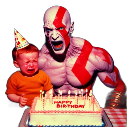 distressed, child, screaming, kratos transparent PNG cut-out