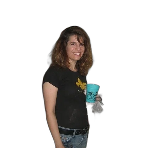 staff, hair, bottle, jacket transparent PNG cut-out