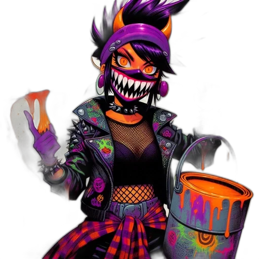mask, jacket, concept art, cyberpunk transparent PNG cut-out