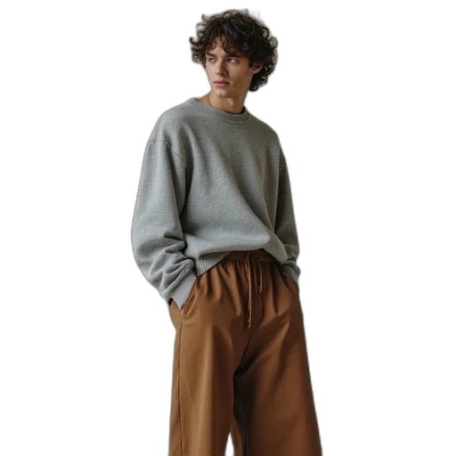 jacket, staff, earth tones, dark transparent PNG cut-out