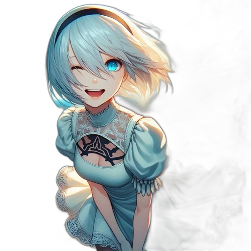 dress, robot, face, staff transparent PNG cut-out