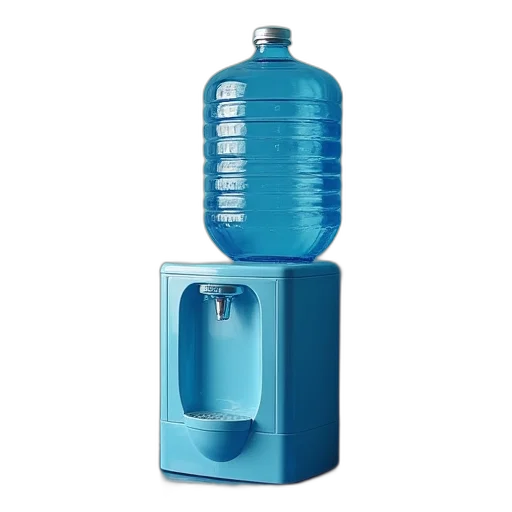 bottle, 3d render, blue, water transparent PNG cut-out