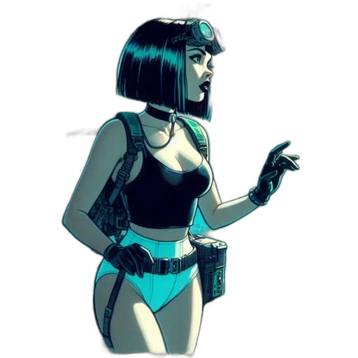 dress, robot, concept art, cyberpunk transparent PNG cut-out