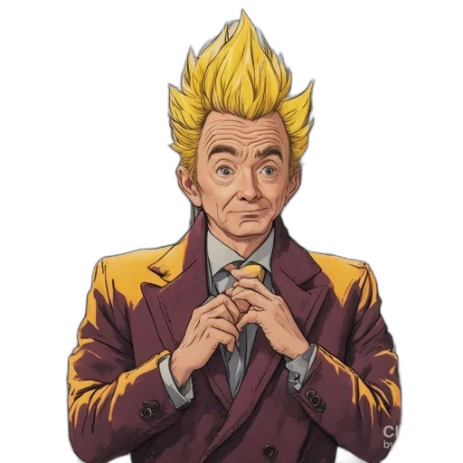 jacket, staff, face, hair transparent PNG cut-out