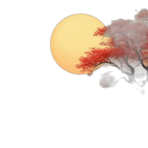 tree, dragon, umbrella, 3d render transparent PNG cut-out