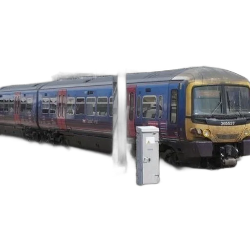 3d render, blue, yellow, train transparent PNG cut-out