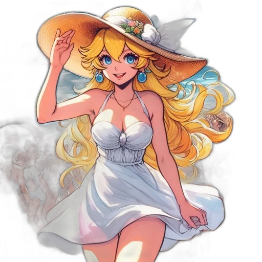 dress, hat, cartoon, anime transparent PNG cut-out