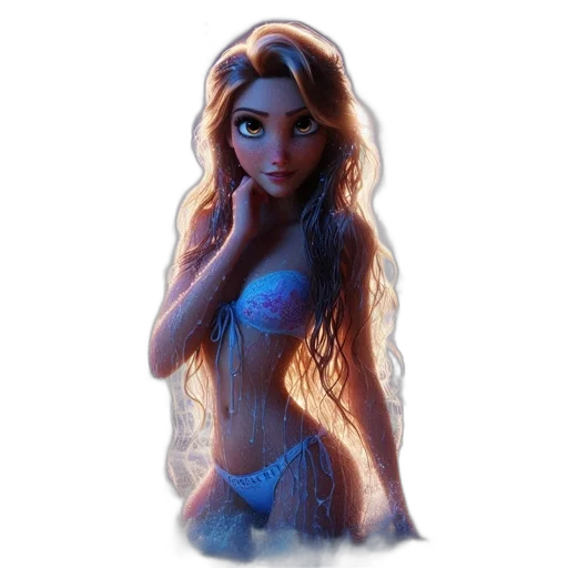 dress, hair, jewelry, fantasy art transparent PNG cut-out