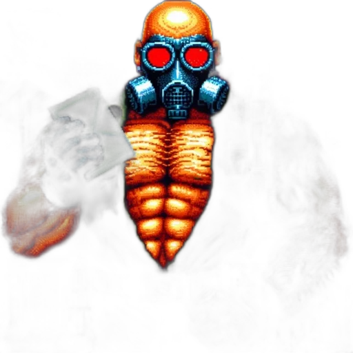 robot, mask, creature, jacket transparent PNG cut-out