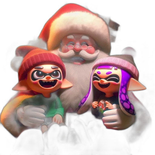 mask, concept art, 3d render, santa transparent PNG cut-out