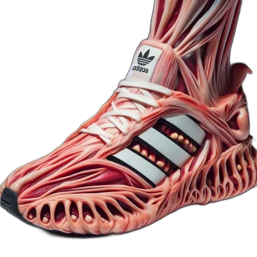shoes, cyberpunk, vaporwave, 3d render transparent PNG cut-out