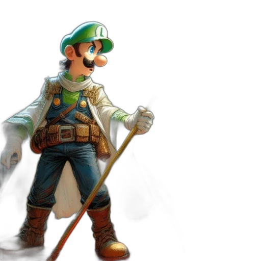 staff, weapon, concept art, 3d render transparent PNG cut-out