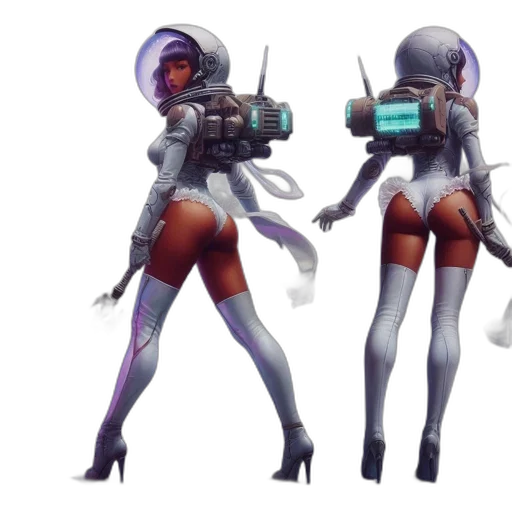robot, weapon, concept art, cyberpunk transparent PNG cut-out
