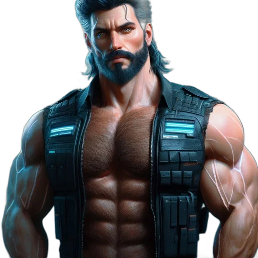 concept art, cyberpunk, 3d render, comic book art transparent PNG cut-out