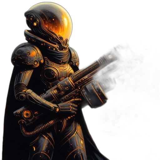 robot, weapon, concept art, comic book art transparent PNG cut-out