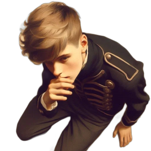 jacket, hair, cartoon, 3d render transparent PNG cut-out