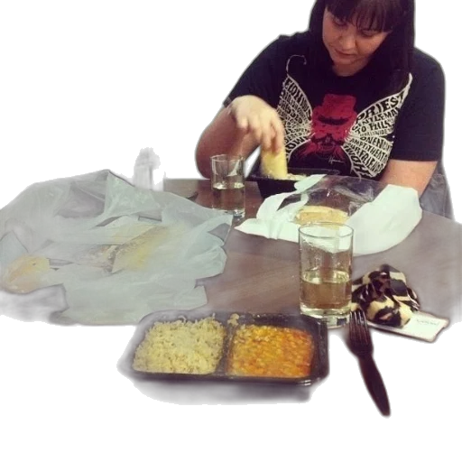 food, woman, black, t-shirt transparent PNG cut-out