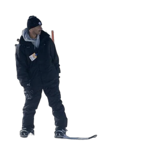 staff, jacket, snow, man transparent PNG cut-out