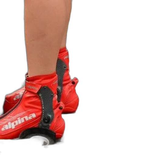 shoes, person, wearing, red transparent PNG cut-out