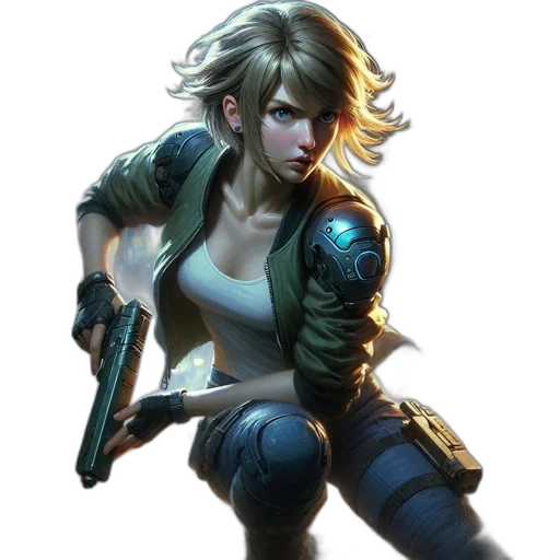weapon, jacket, concept art, cyberpunk transparent PNG cut-out