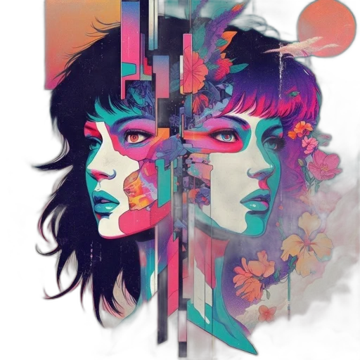face, cyberpunk, concept art, fantasy art transparent PNG cut-out