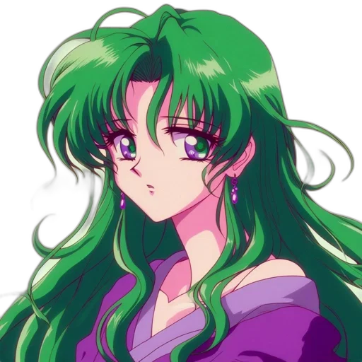hair, vaporwave, anime, pixel art transparent PNG cut-out