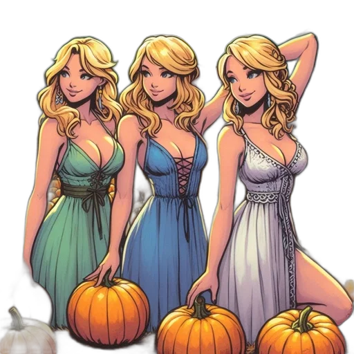 dress, cartoon, comic book art, concept art transparent PNG cut-out