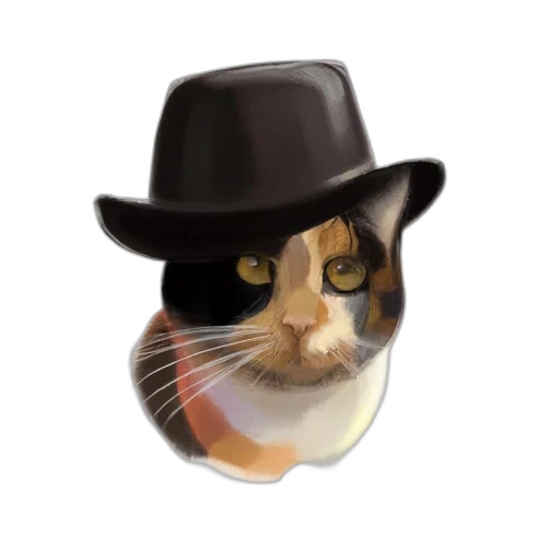 hat, animal, face, photorealistic transparent PNG cut-out