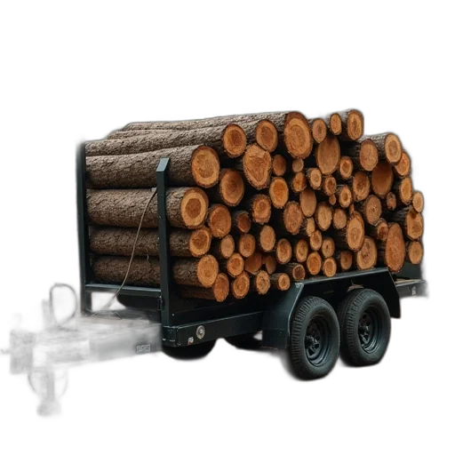 3d render, wood, spliter, trailer transparent PNG cut-out