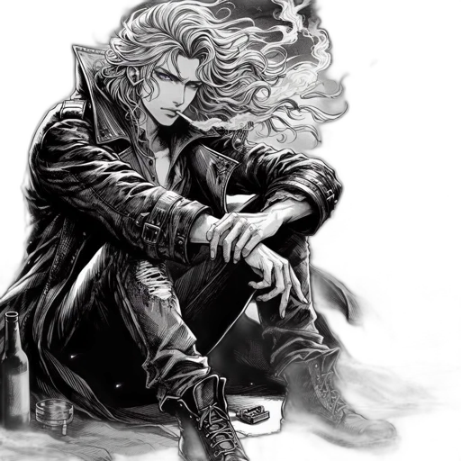 jacket, weapon, comic book art, concept art transparent PNG cut-out