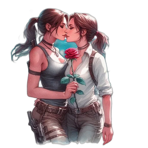 concept art, pixel art, comic book art, watercolor transparent PNG cut-out