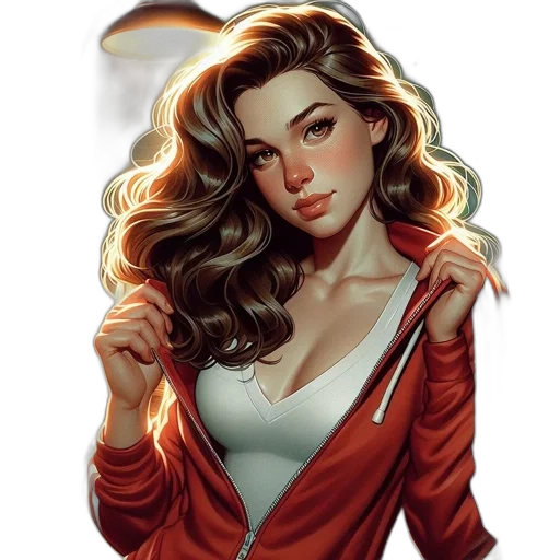 jacket, dress, face, jewelry transparent PNG cut-out
