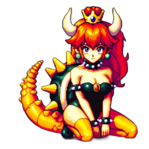 dragon, crown, pixel art, concept art transparent PNG cut-out