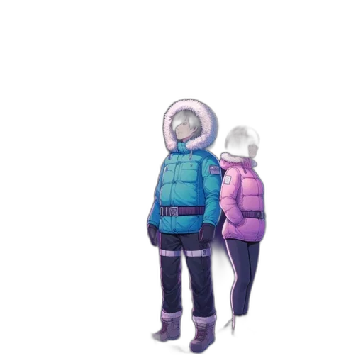 jacket, robot, mask, pixel art transparent PNG cut-out