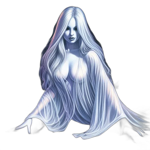 dress, creature, hair, concept art transparent PNG cut-out
