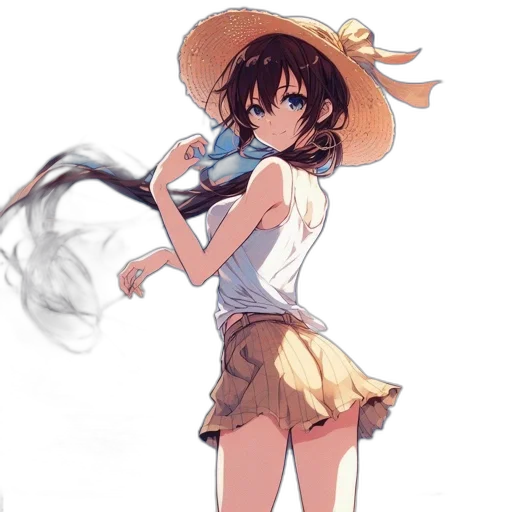 dress, staff, hat, weapon transparent PNG cut-out