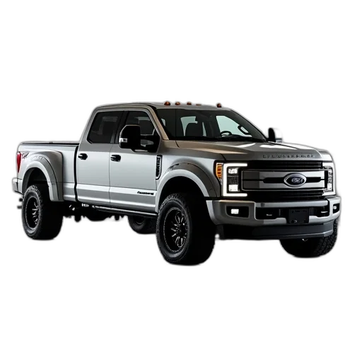 silver, ford, 350, parked transparent PNG cut-out