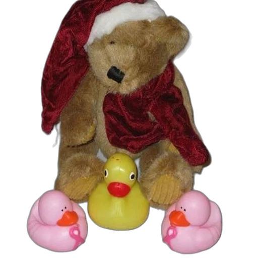 teddy, bear, wearing, santa transparent PNG cut-out