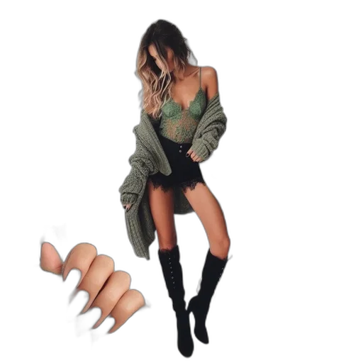 dress, jacket, umbrella, shoes transparent PNG cut-out