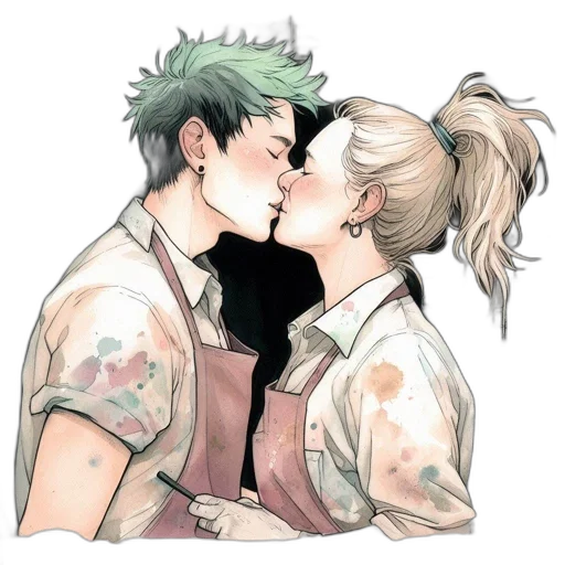 watercolor, anime, comic book art, cartoon transparent PNG cut-out