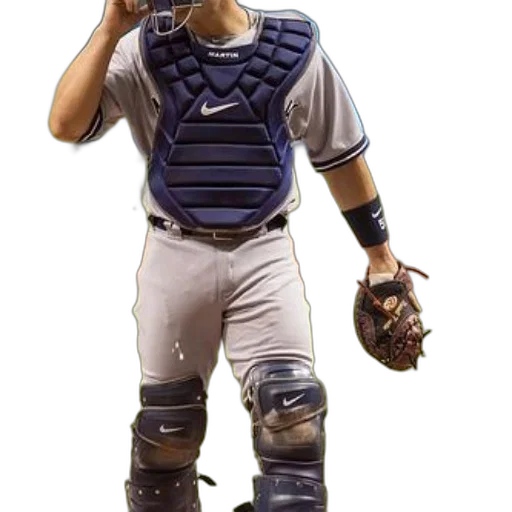 baseball, catcher, wearing, nike transparent PNG cut-out