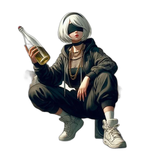 jacket, weapon, bottle, staff transparent PNG cut-out