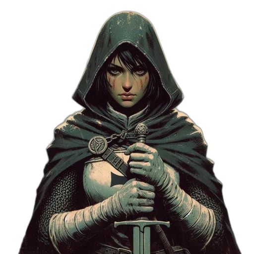 sword, weapon, face, comic book art transparent PNG cut-out
